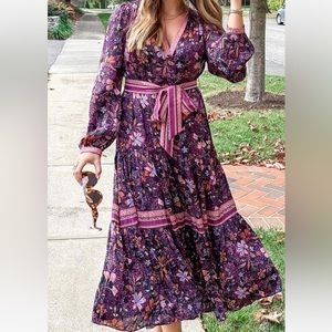 Current Air purple paisley maxi/midi dress